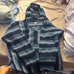 Ron Jon Navy and Teal Hooded Sweater